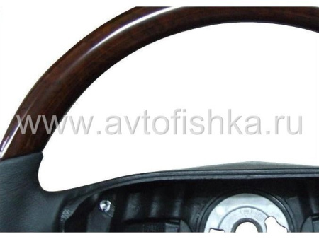 Mercedes W210 (00-02) руль классический, черная кожа - дерево орех
