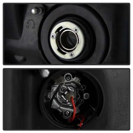 Nissan Titan | Armada (2004-2015) фары передние линзовые черные, с ангельскими глазками