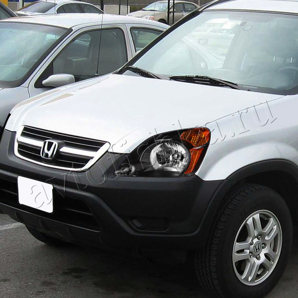 Honda CR-V II (01-04) фары передние черные с желтыми повторителями, комплект 2 шт.