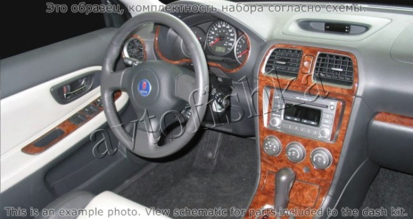 Декоративные накладки салона Subaru Impreza WRX 2005-2008 полный набор, Механическая коробка передач, ручной AC Control