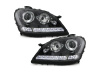 Mercedes ML W164 (05-08) фары передние линзовые черные с нижней светодиодной подсветкой, с мотором электрокорректора, комплект 2 шт.