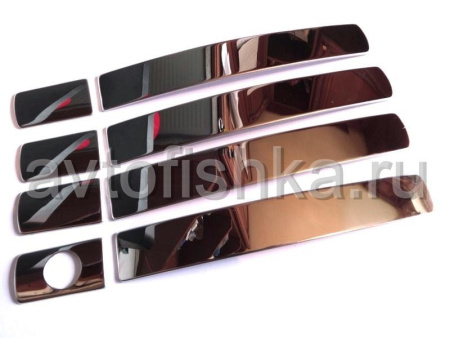 Nissan Qashqai (06-) молдинги на ручки дверей из нержавеющей стали, комплект на 4 двери
