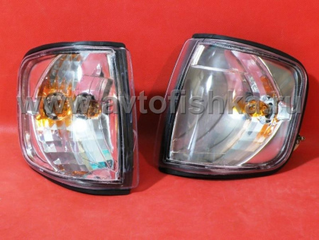 Mercedes S W126 (80-92) поворотники передние хромированные, комплект 2 шт.