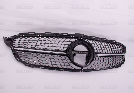 Mercedes-Benz C-Klasse W205 рестайлинг 2018 - 2021 Решетка радиатора Diamond Sport черная под камеру