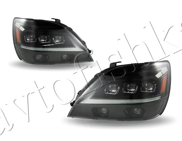 Lexus RX300 (97-03) фары передние черные со светодиодные, комплект 2 шт.