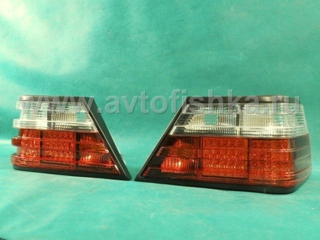 Mercedes W124 (84-95) задние фонари светодиодные красно-белые, комплект 2 шт.