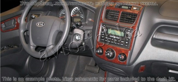 Декоративные накладки салона KIA Sportage 2009-2010 полный набор