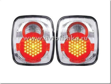 Jeep Wrangler (81-05) фонари задние светодиодные хромированные, комплект 2 шт.
