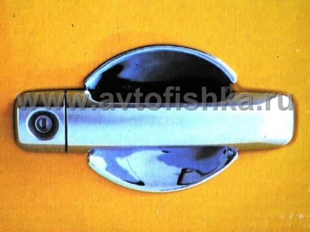 Toyota FJ Cruiser (07-) пластиковые хромированные декоративные накладки под внешние ручки дверей, комплект 2 шт.