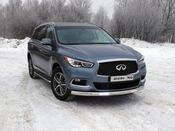 Infiniti QX60 (16–) Защита передняя нижняя (овальная с ДХО) 75х42 мм