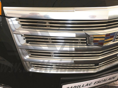 Cadillac Escalade (14–) Решетка переднего бампера d12 (кроме к-ции Platinum)
