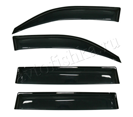 Toyota Land Cruiser 200 (07-) дефлекторы боковых окон темные широкие, ветровики, комплект 4 шт.