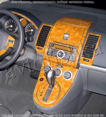 Декоративные накладки салона Nissan Sentra 2007-н.в. полный набор, Автоматическая коробка передач, с Display Above Радио