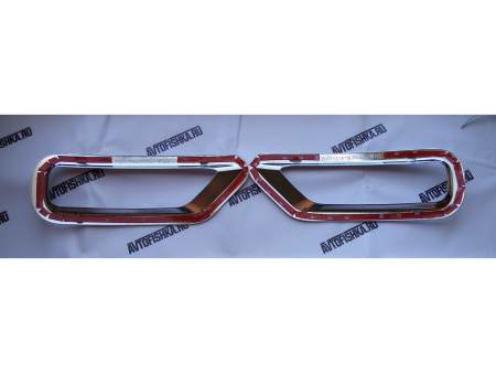 Lifan X60 2011, 2012, 2013, 2014, 2015 пластиковые хромированные накладки на задние противотуманные фонари