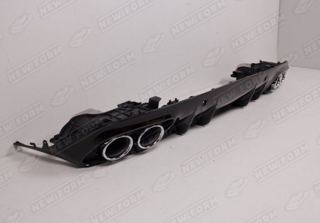 Mercedes-Benz C-Klasse W205 Coupe рестайлинг 2018 - н.в. Диффузор заднего бампера 4.3 AMG с хромированными насадками