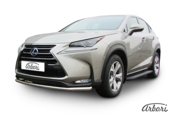 Защита переднего бампера Arbori d57 радиусная LEXUS NX 30H 2014-