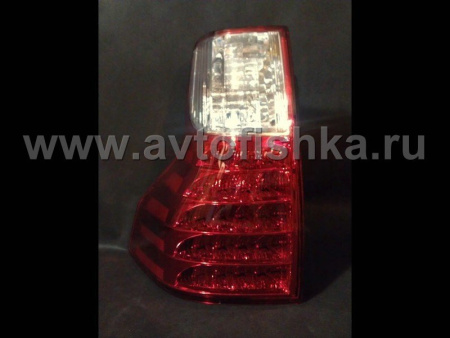 Toyota Land Cruiser Prado 150 (10-) фонари задние светодиодные красно-хромированные, и фонари заднего бампера, дизайн Lexus GX460, полный комплект.
