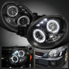 Subaru Impreza GD, GG (00-02) фары передние черные, со светящимися ободками, линзовые