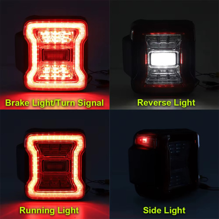 Jeep Wrangler JL RUBICON (18-23) фонари задние светодиодные красно-прозрачные