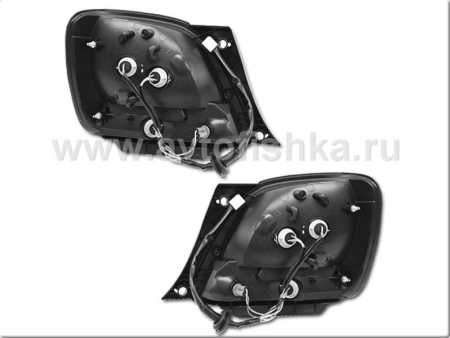 Lexus GS300, GS430 (97-04)задние светодиодные  фонари красно-хромированные, комплект лев.+прав.