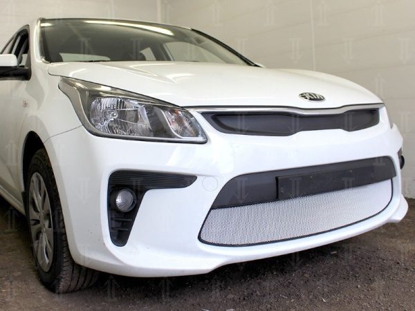 Kia Rio (17–) Защита радиатора, хром, низ