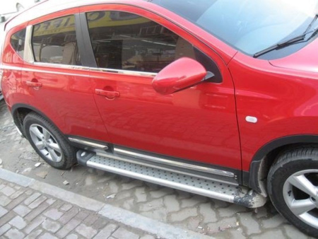 Nissan Qashqai (2006-) молдинги хромированные на двери по нижней линии окон, комплект 4 шт.