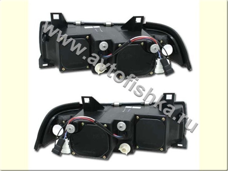 BMW 3 E36 купе фары передние хромированные, со светящимися ободками, комплект 2 шт.