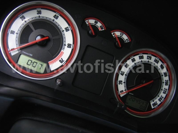 Volkswagen Passat B5 (96-00) светящиеся шкалы приборов - накладки на циферблаты панели приборов, дизайн № 2