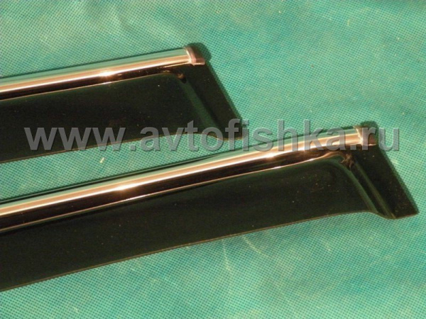 Mitsubishi Outlander XL (07-) дефлекторы окон с хромированным молдингом, ветровики тонированные, комплект 4 шт.