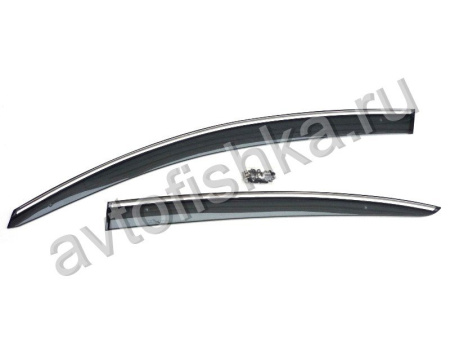 Volkswagen Passat B6 (2005-), B7 (2011-) дефлекторы окон тонированные с хромированным молдингом, седан