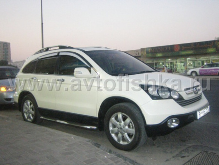 Honda CR-V (2006-2011) черные продольные алюминиевые рейлинги на крышу