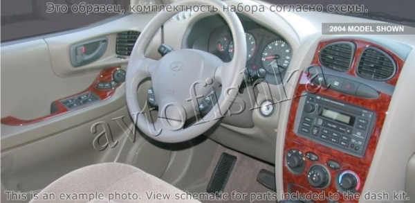 Декоративные накладки салона Hyundai Santa Fe 2001-н.в. Радио с касетным плэером