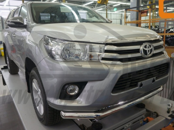 Toyota Hilux (15–) Защита переднего бампера одинарная d 76 мм, нерж.