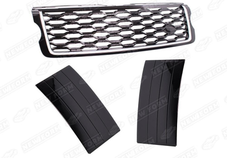 Land Rover Range Rover 4 поколение 2012 - 2017 Решетка радиатора серый кант черная сетка с жабрами