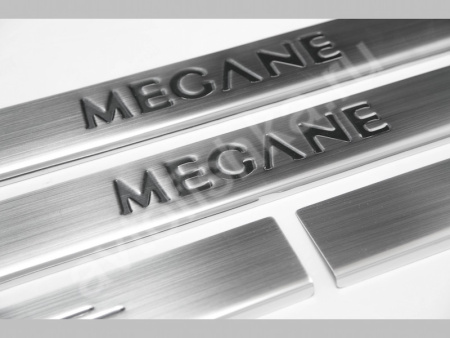 Renault Megane 2 (2004-) накладки на пороги из нержавеющей стали, 4 шт.