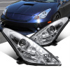Toyota Celica 2000-2005 фары передние линзованные хромированные, с DRL ходовыми огнями