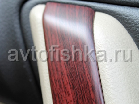 Toyota Highlander (2007-2012) отделка салона авто деревом накладки, темное матовое дерево, комплект 15 предметов.