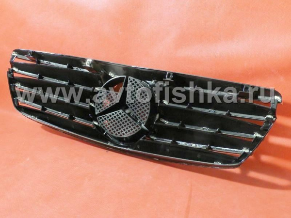 Mercedes E W211 (02-06) решетка радиатора черная, дизайн Big Star "Авангард" (Avangard), 5 ламелей