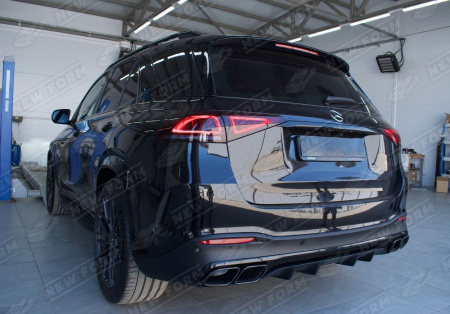 Mercedes-Benz GLE-Klasse V167 2018 - 2023 Диффузор заднего бампера с насадками на глушитель 6.3 AMG черный
