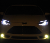 Ford Focus 3 (12-13) фары передние черные линзовые, ДХО подсветкой