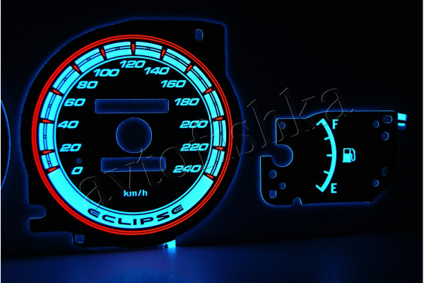 Mitsubishi Eclipse 2G светодиодные шкалы (циферблаты) на панель приборов - дизайн 3
