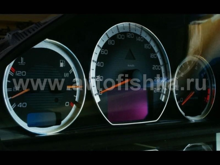 Mercedes W210 E class 1999-2003 светящиеся шкалы приборов - накладки на циферблаты панели приборов, дизайн № 1