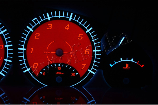 BMW E46 светодиодные шкалы (циферблаты) на панель приборов - дизайн 4