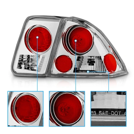 Honda Civic (00-03) седан фонари (стопы) задние хромированные