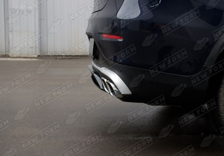 Mercedes-Benz GLC-Klasse C253 2016 - 2019 Диффузор заднего бампера с насадками на глушитель 6.3 AMG комплект хром