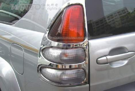 Toyota Land Cruiser Prado 120 (02-09) накладки на задние фонари хромированные, комплект 2 шт.