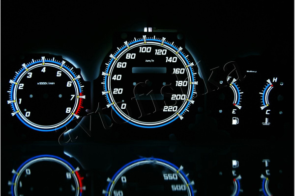 Honda Civic (96-00) светодиодные шкалы (циферблаты) на панель приборов - дизайн 4