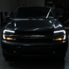 Фары передние черные с LED подсветкой — Chevrolet Trailblazer 2001-2009