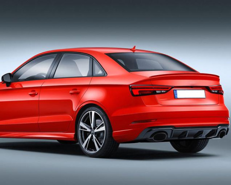Черный диффузор RS3 S-line для Audi A3 седан 2017-2020