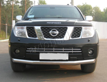 Nissan Pathfinder (05-) защита переднего бампера, труба 76 мм